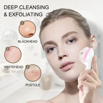   Silicone Facial Cleanser Long Handled Cat Claw Brush